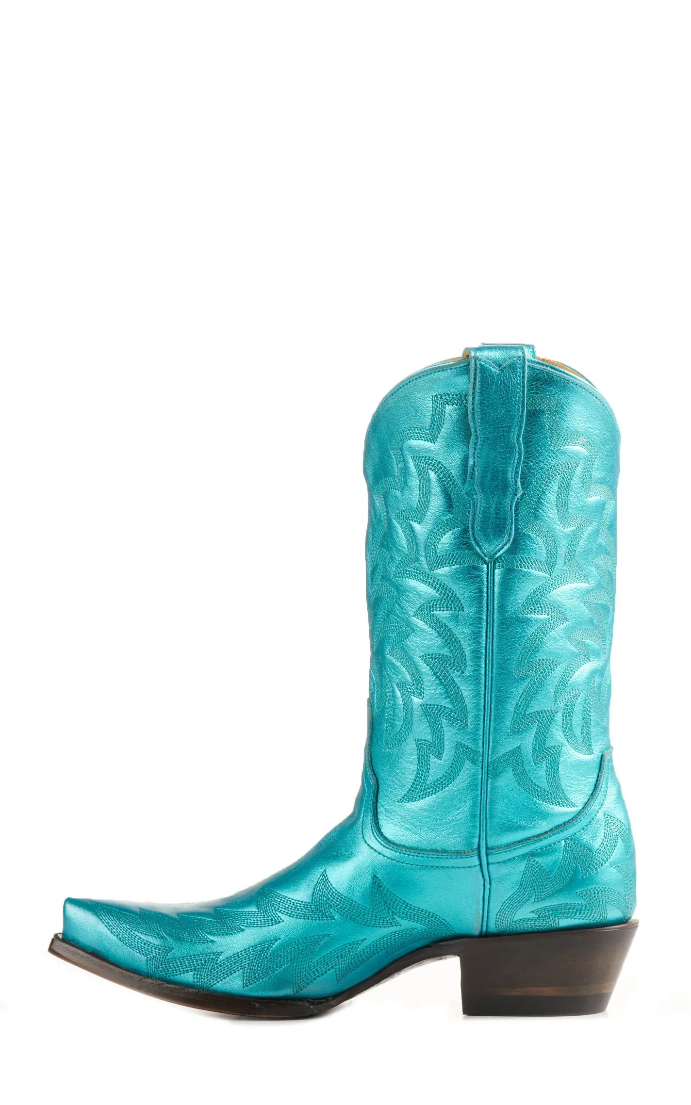 Cavender's Women's Metallic Turquoise Snip Toe Cowboy Boots