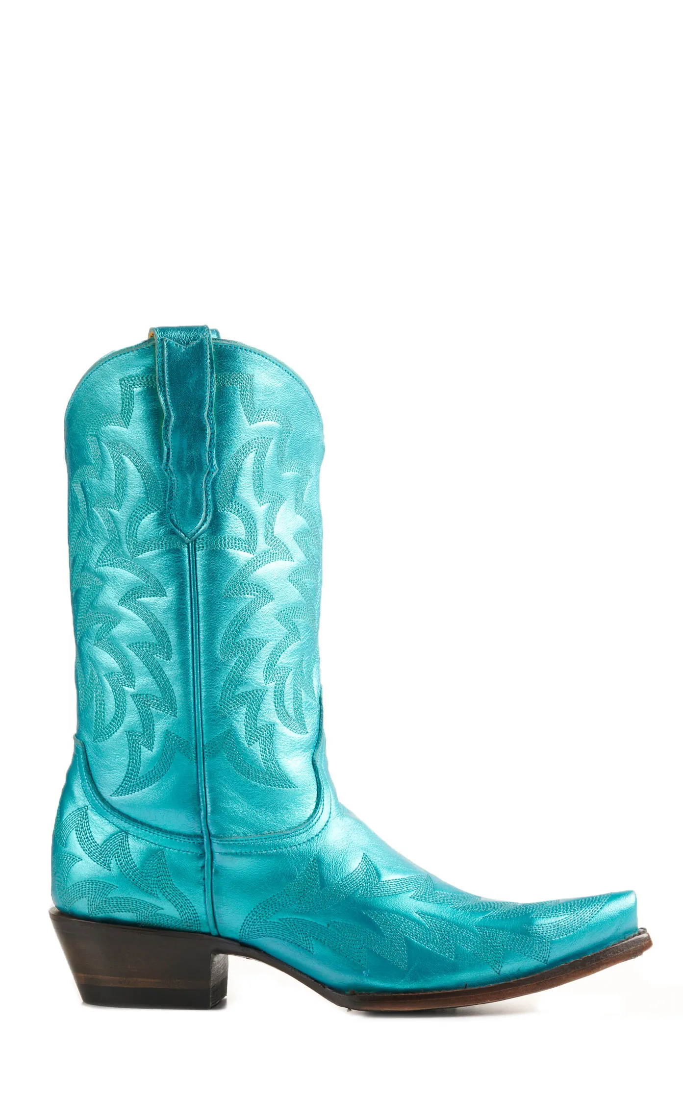 Cavender's Women's Metallic Turquoise Snip Toe Cowboy Boots