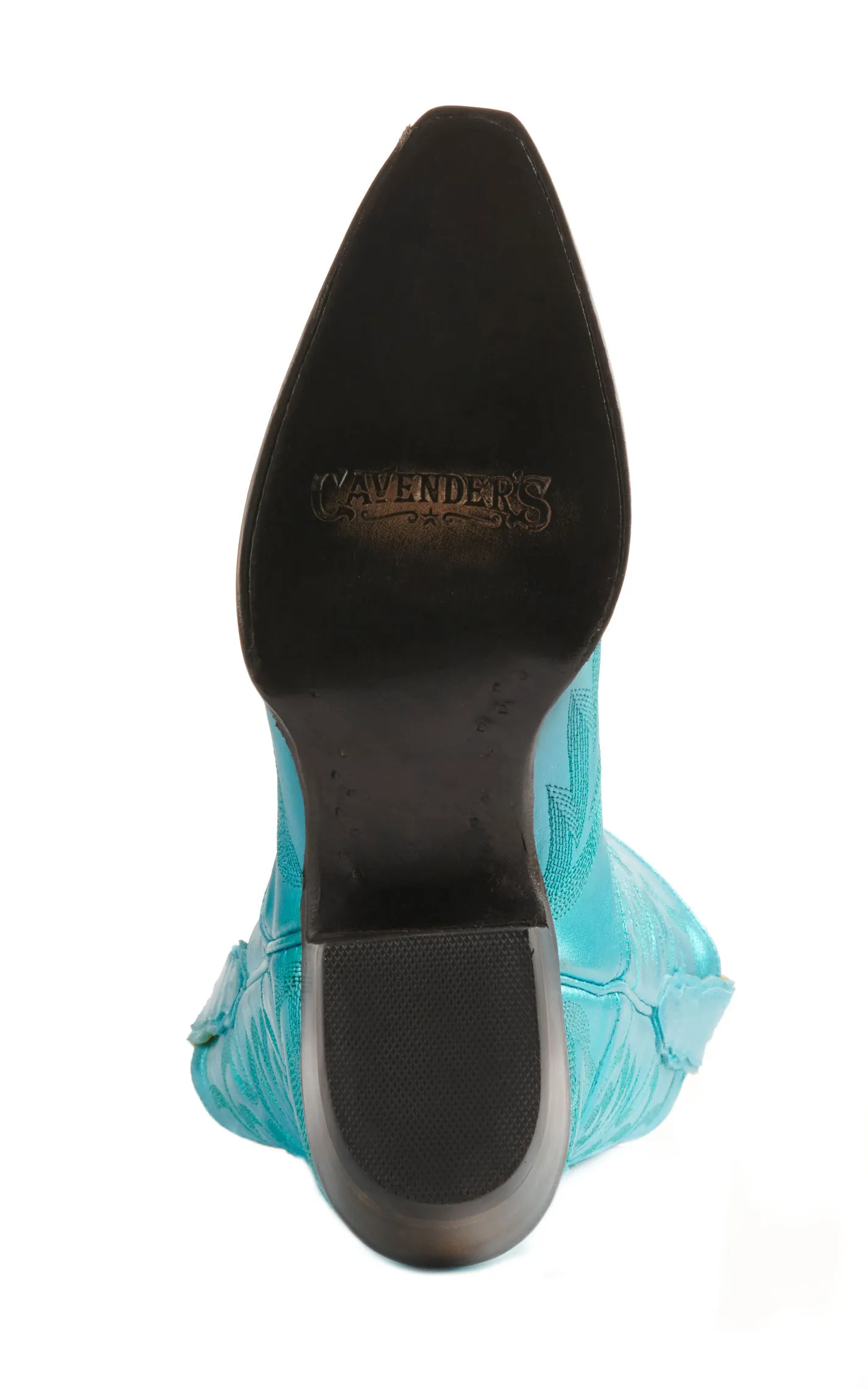 Cavender's Women's Metallic Turquoise Snip Toe Cowboy Boots