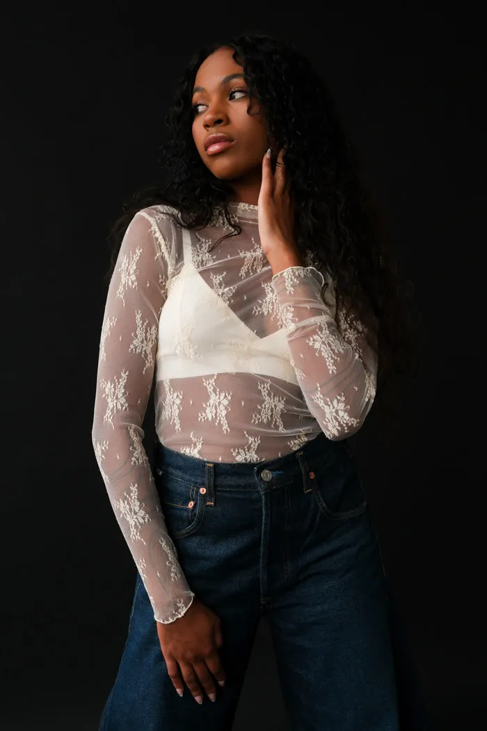 CHARLOTTE LACE TURTLENECK