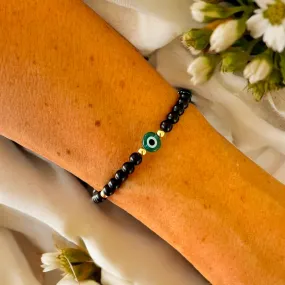 Classic Evil Eye Charm 4mm Onyx Matte Stone Bracelet