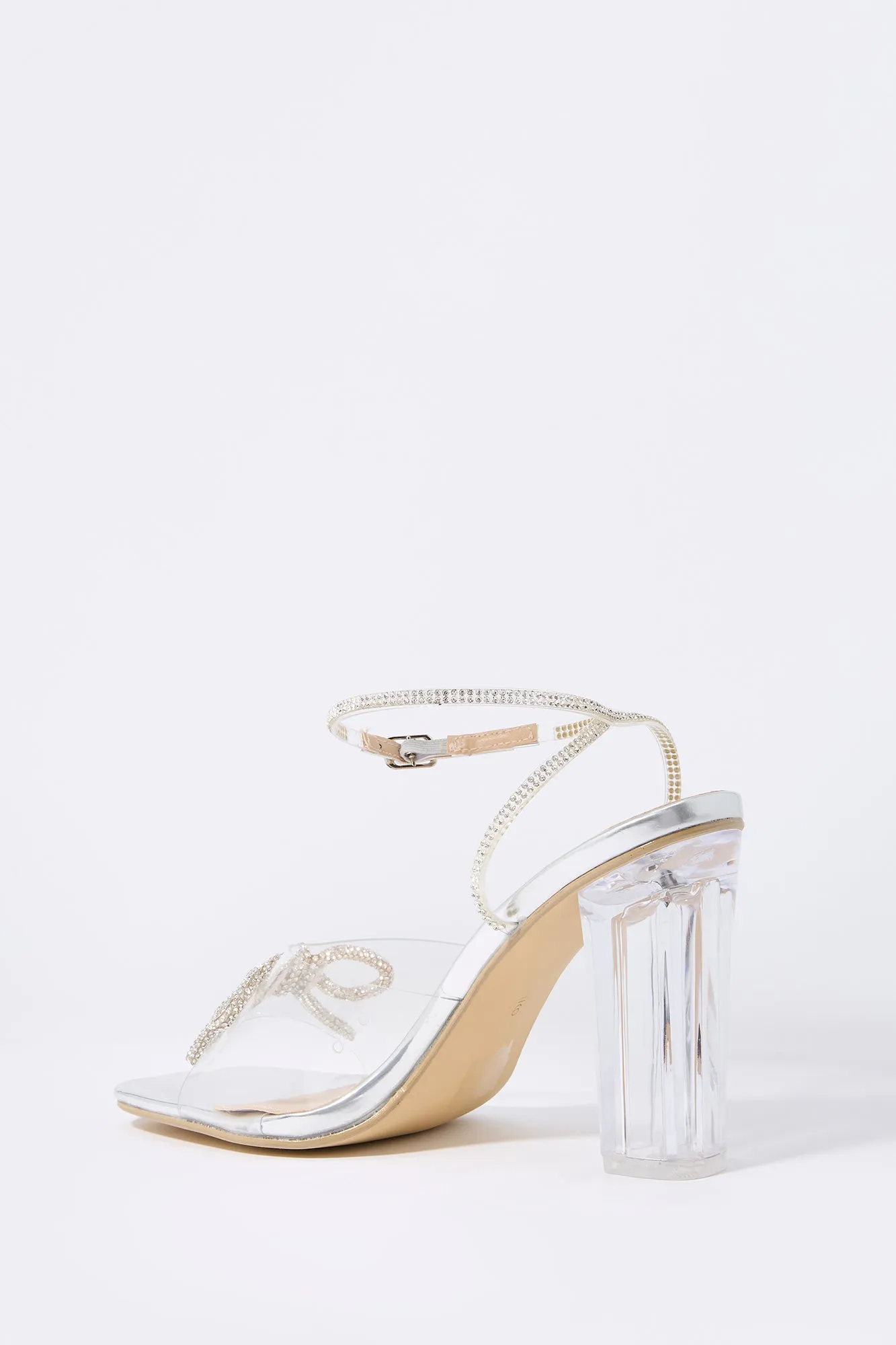 Clear Rhinestone Bow Heel