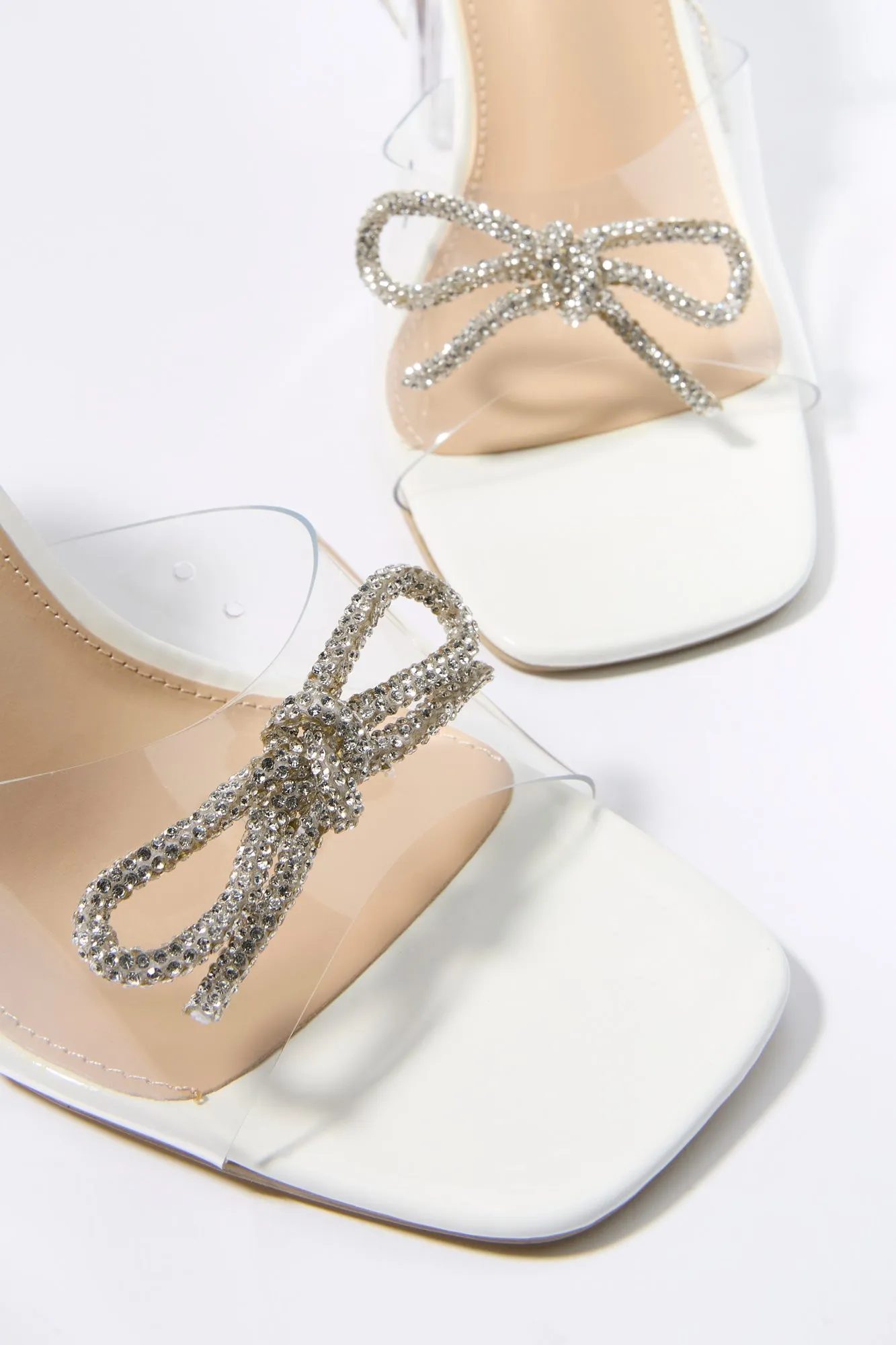 Clear Rhinestone Bow Heel