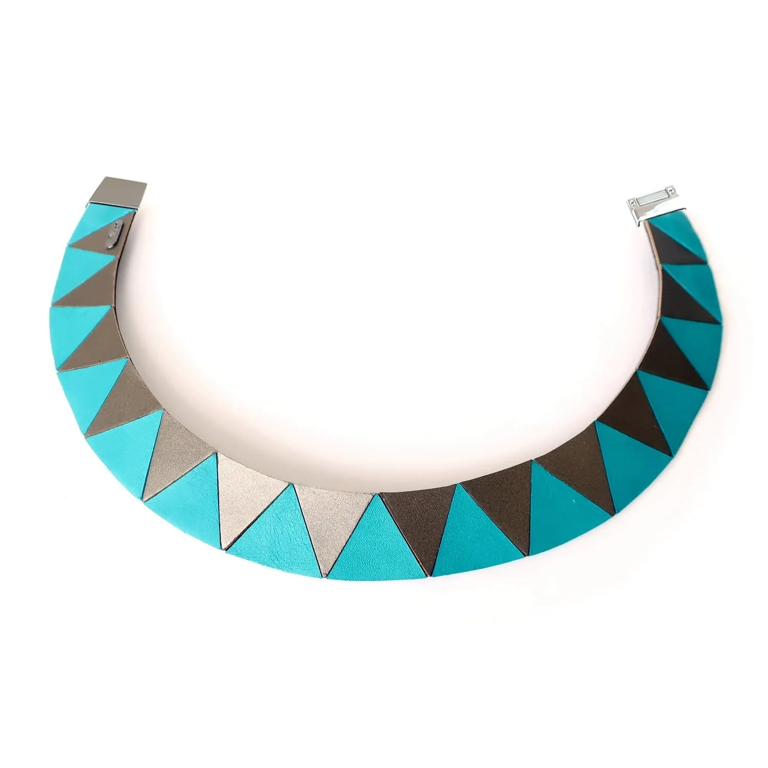 Cleopatra gold geometric leather choker