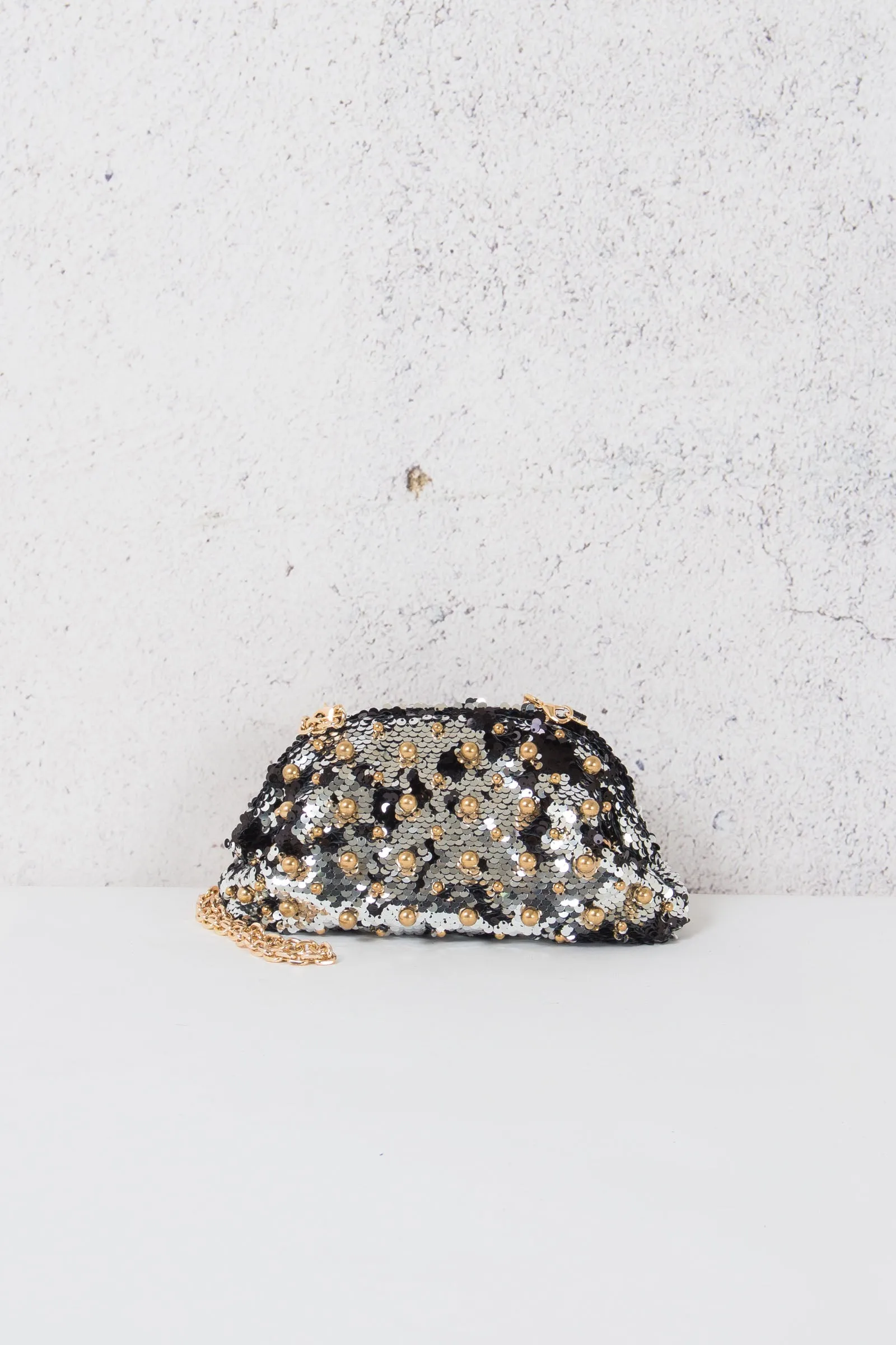 Clutch Paillettes Pewter