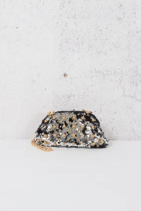 Clutch Paillettes Pewter