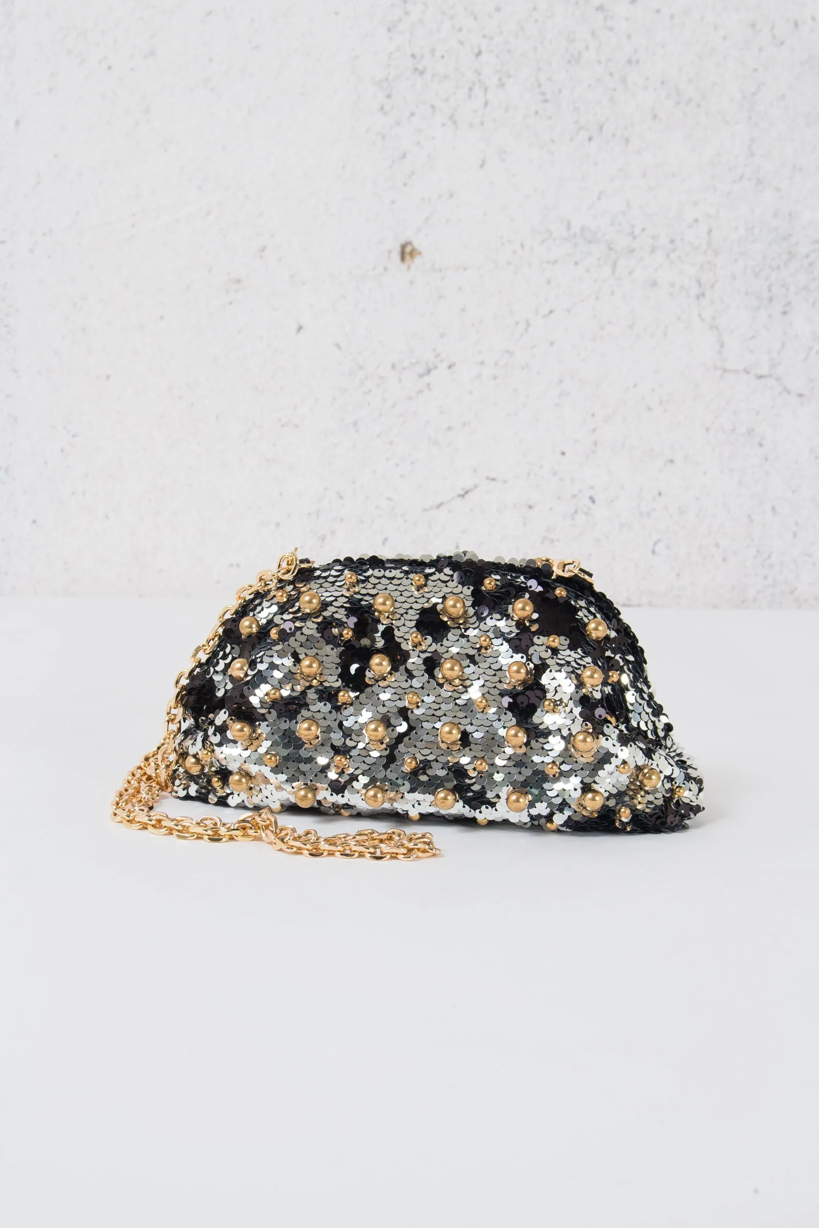 Clutch Paillettes Pewter