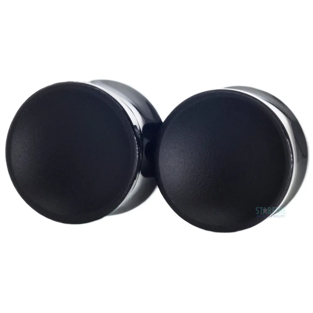 Concave Glass Plugs - Matte Black