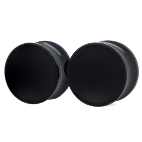 Concave Glass Plugs - Matte Black