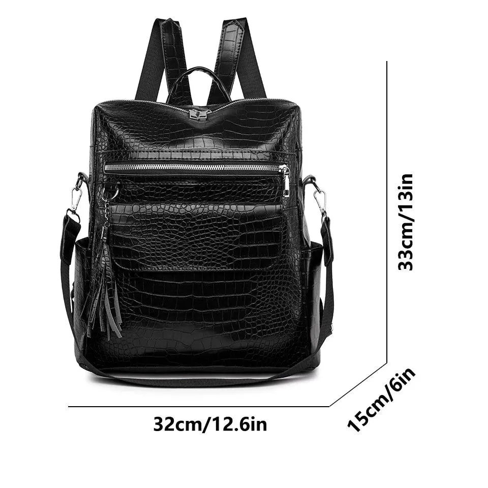 Cool Pu Leather Backpack for College Students - QC443