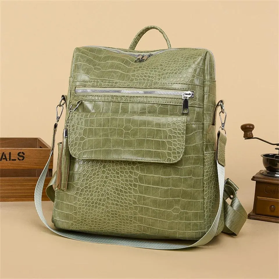 Cool Pu Leather Backpack for College Students - QC443