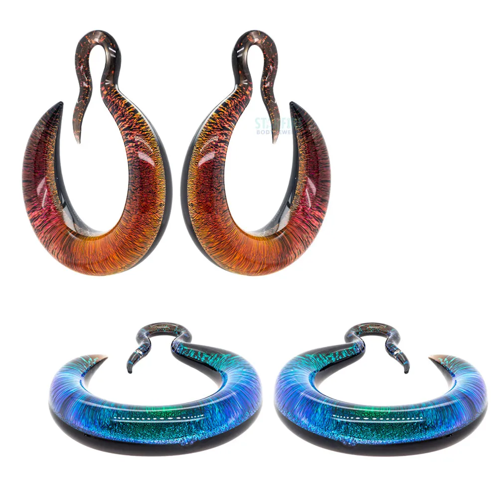 Crescent Dichroic Glass Hoop Weights