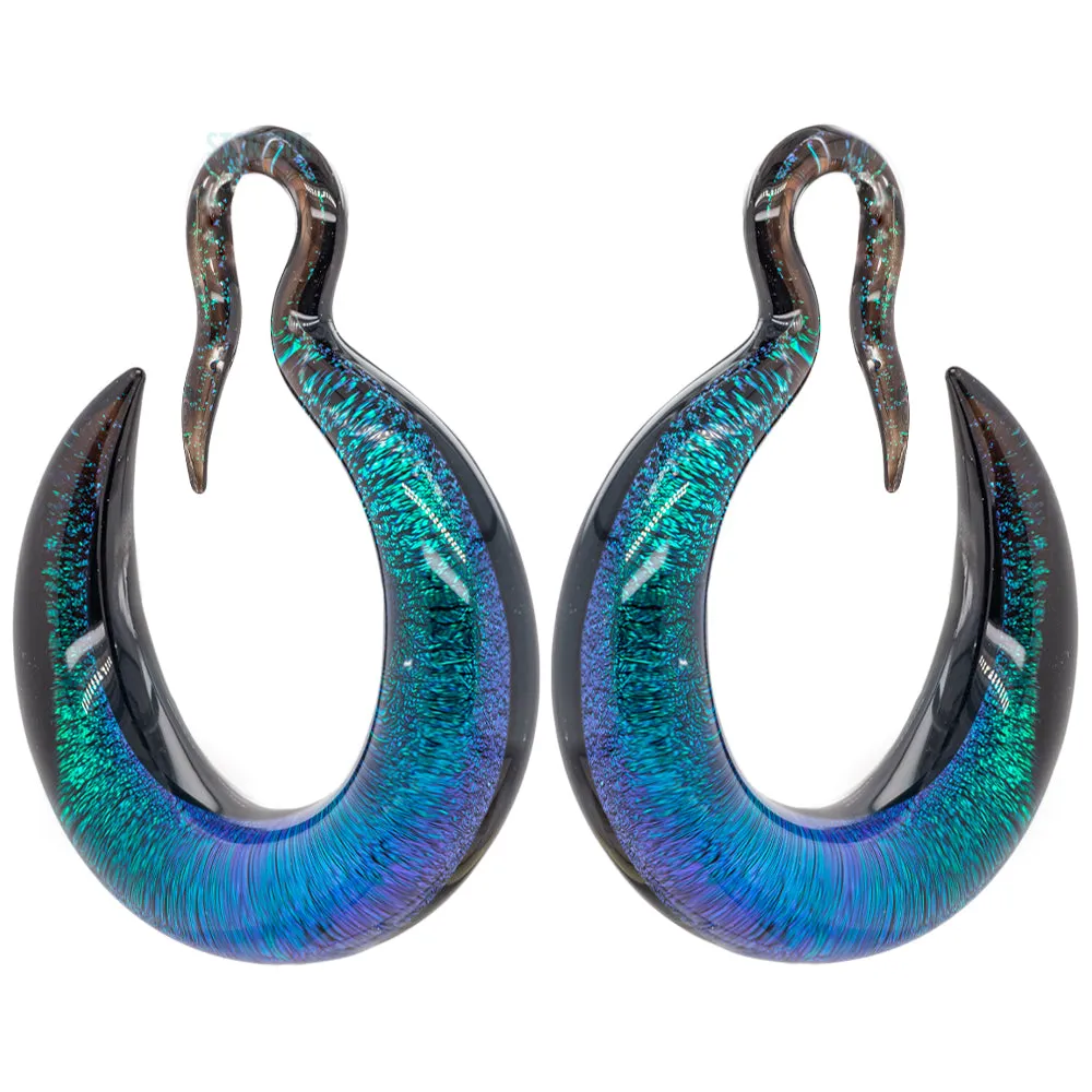 Crescent Dichroic Glass Hoop Weights