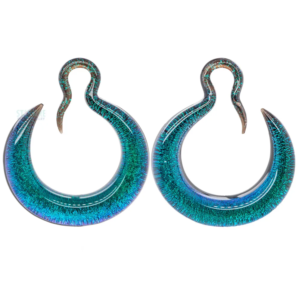 Crescent Dichroic Glass Hoop Weights