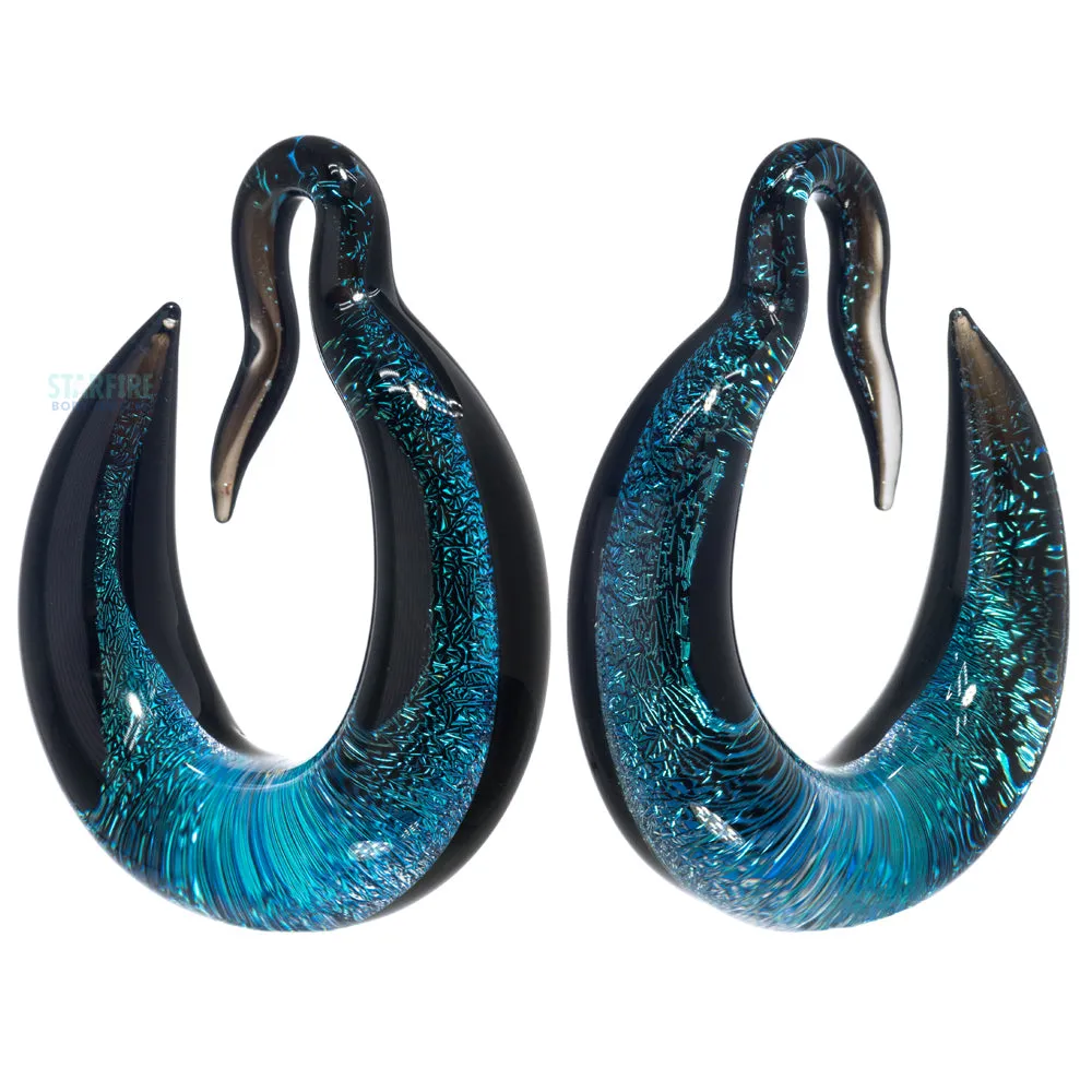 Crescent Dichroic Glass Hoop Weights