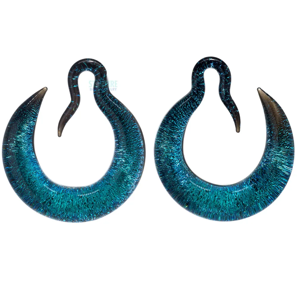 Crescent Dichroic Glass Hoop Weights