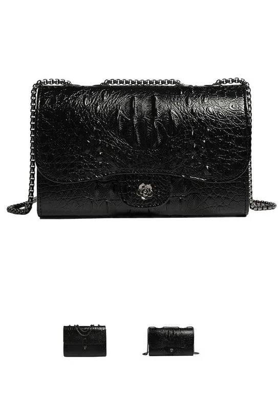 Crocodile pattern crossbody bag