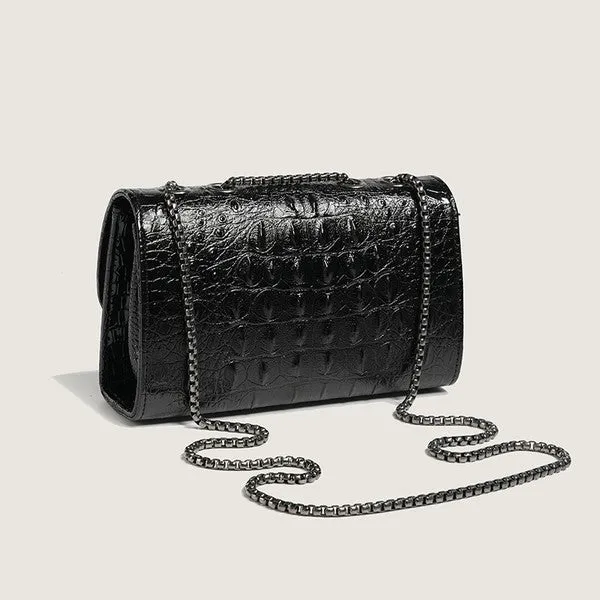 Crocodile pattern crossbody bag