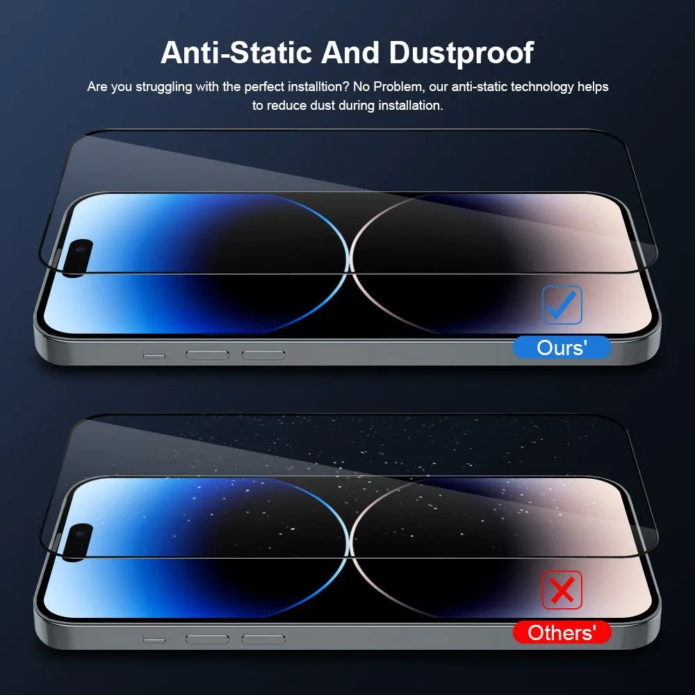 Curved Anti-Static Tempered Glass Screen Protector for iPhone 14 Pro