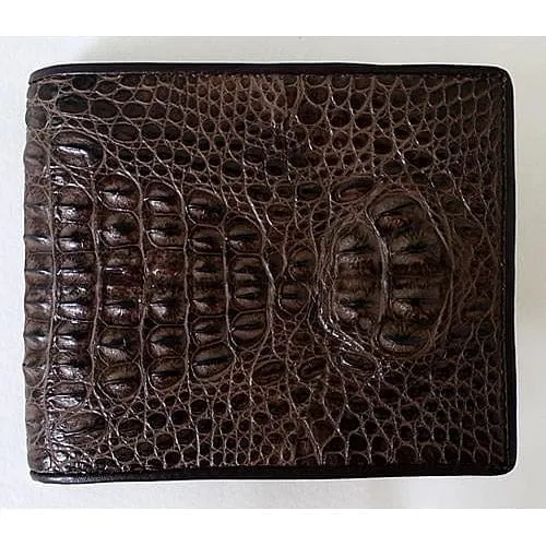 Dark Brown Hornback Crocodile Wallet