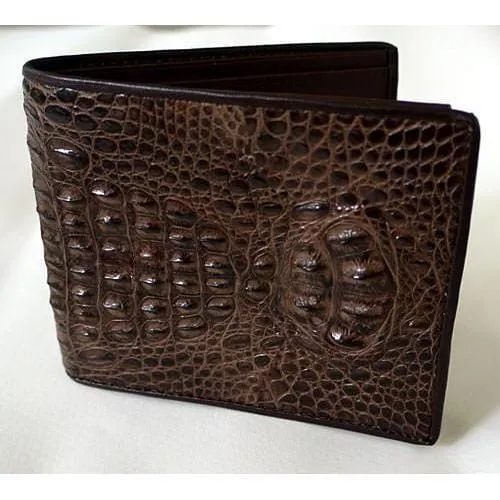 Dark Brown Hornback Crocodile Wallet