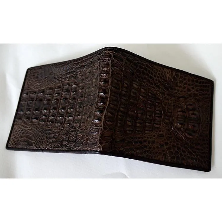 Dark Brown Hornback Crocodile Wallet