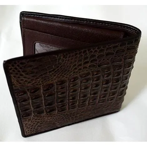 Dark Brown Hornback Crocodile Wallet