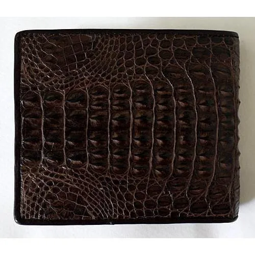 Dark Brown Hornback Crocodile Wallet