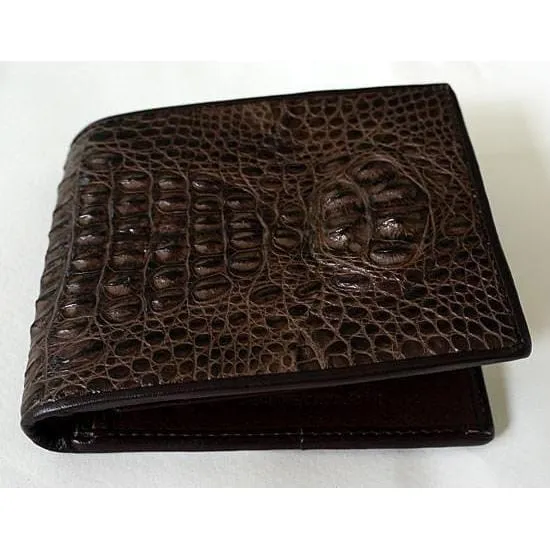 Dark Brown Hornback Crocodile Wallet