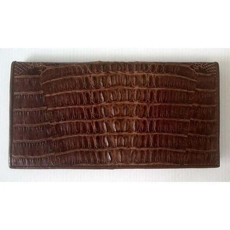 Dark Brown Tail Crocodile Long Wallet