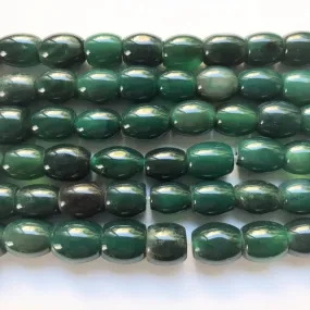 Dark Green Agate Drum 12-14 x 13-16mm