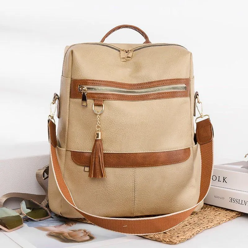 DB1242 Women's Cool Backpack - Fashion Soft Leather Shoulder Bag