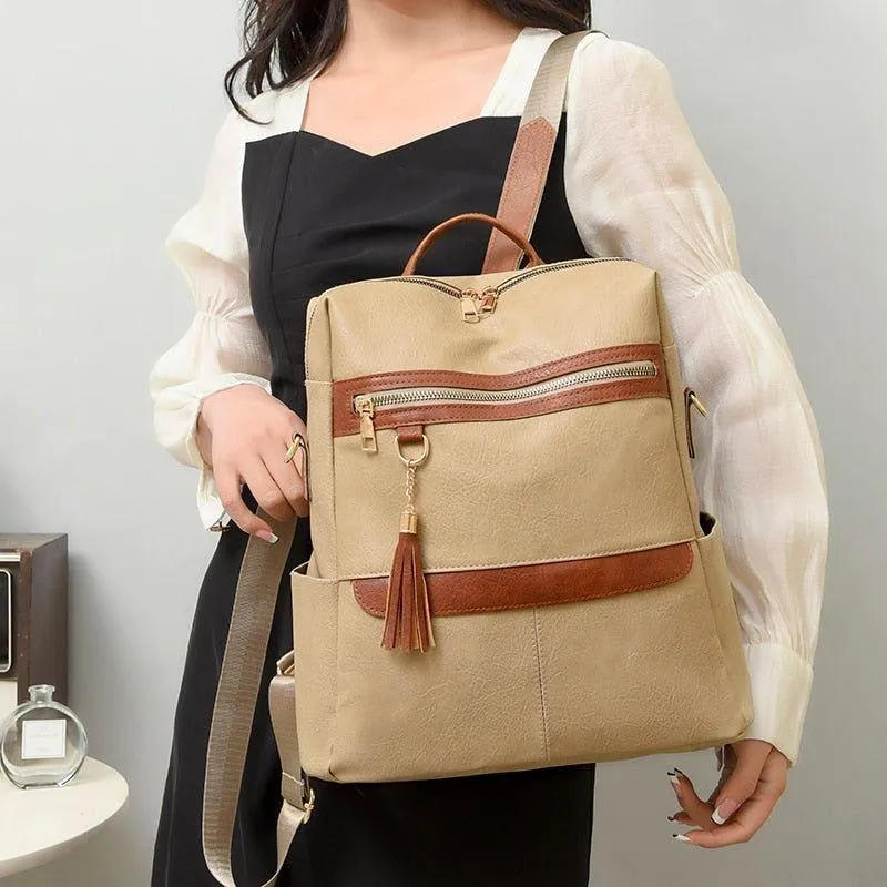 DB1242 Women's Cool Backpack - Fashion Soft Leather Shoulder Bag