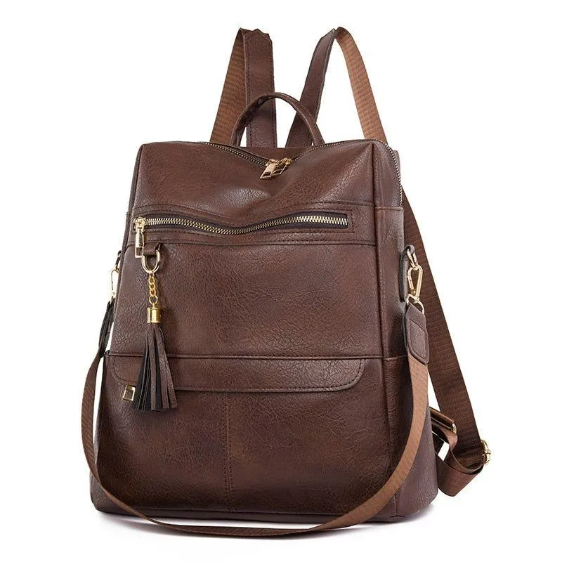 DB1242 Women's Cool Backpack - Fashion Soft Leather Shoulder Bag