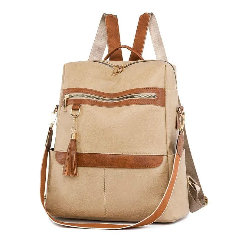 DB1242 Women's Cool Backpack - Fashion Soft Leather Shoulder Bag