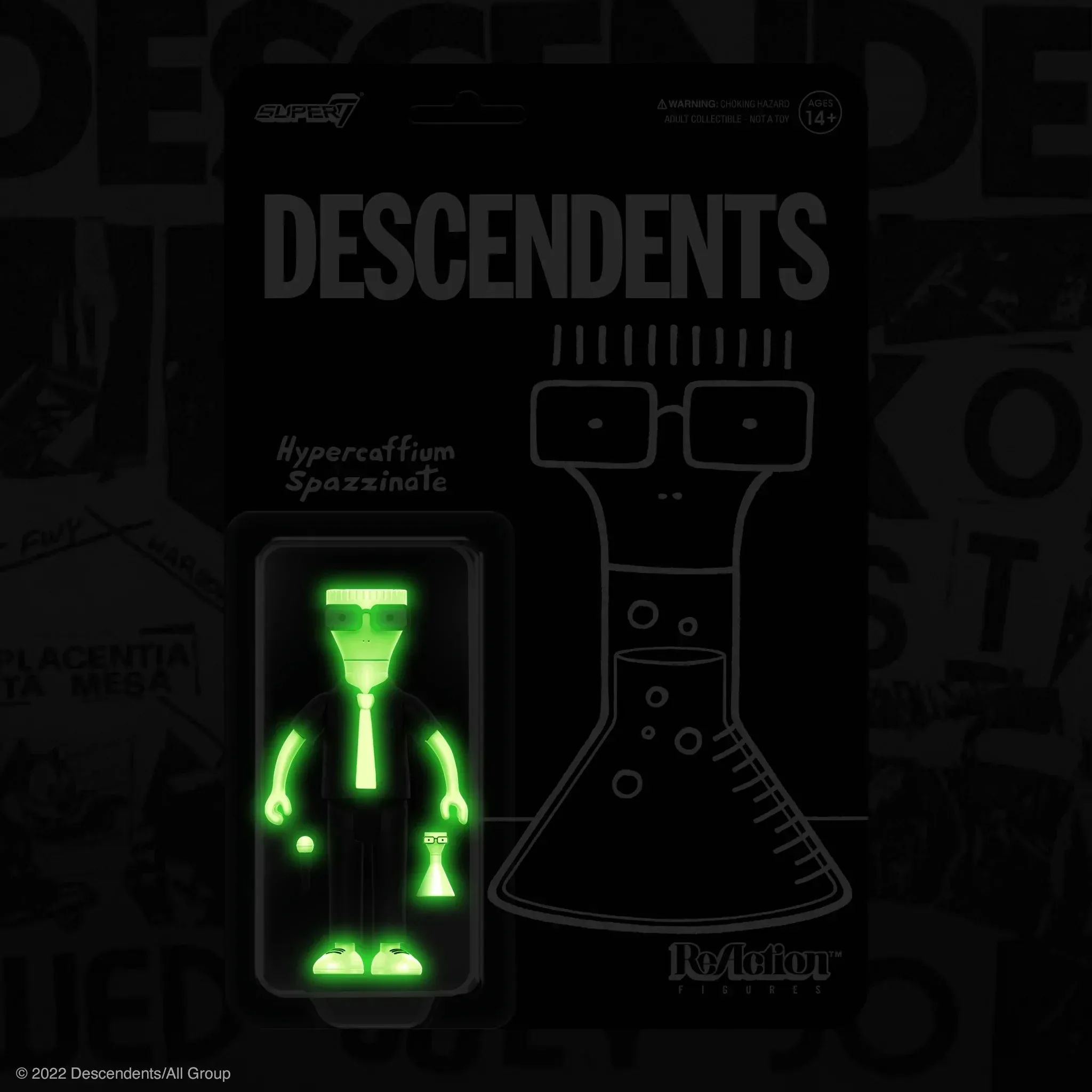 DESCENDENTS REACTION ACTION FIGURE - MILO (HYPERCAFFIUM SPAZZINATE, GLOW)