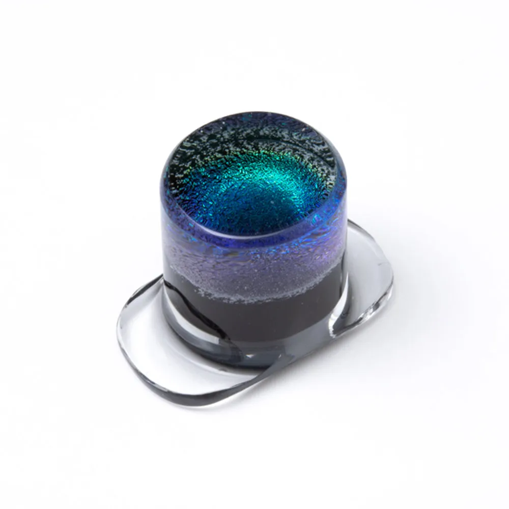 Dichroic Glass Labret - Aqua