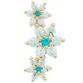 Estrella Threaded End in Gold with Paraiba Topaz' & Cyan CZ's