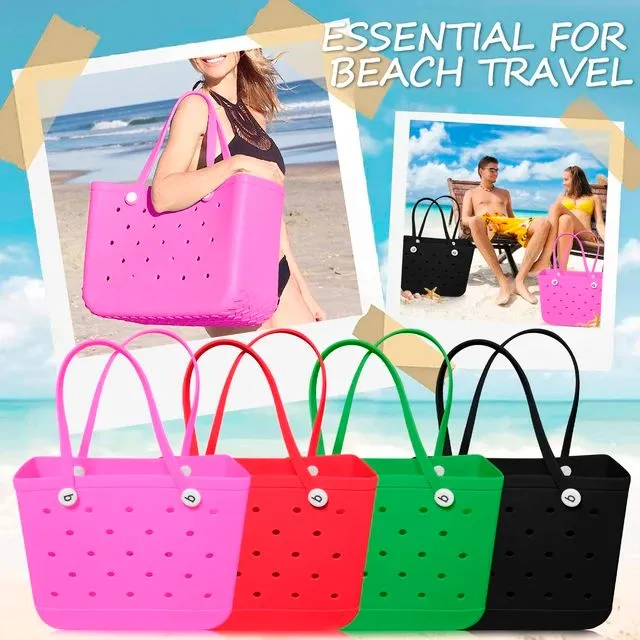 Extra Large Beach Bag Summer EVA Basket Women Silicon Beach Tote With Holes Breathable Pouch Shopping Storage Basket S1524364