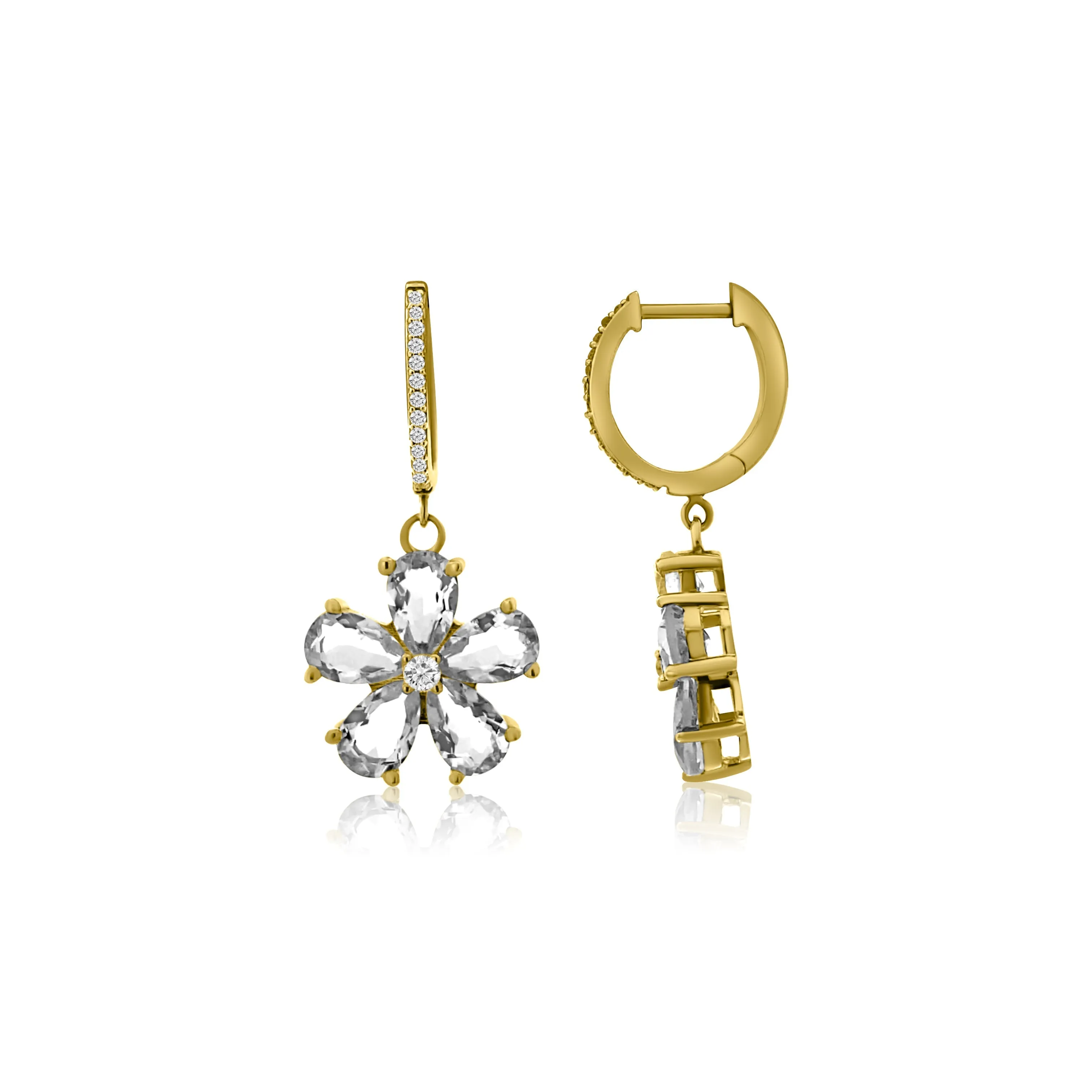 Fiore Earrings - White Topaz