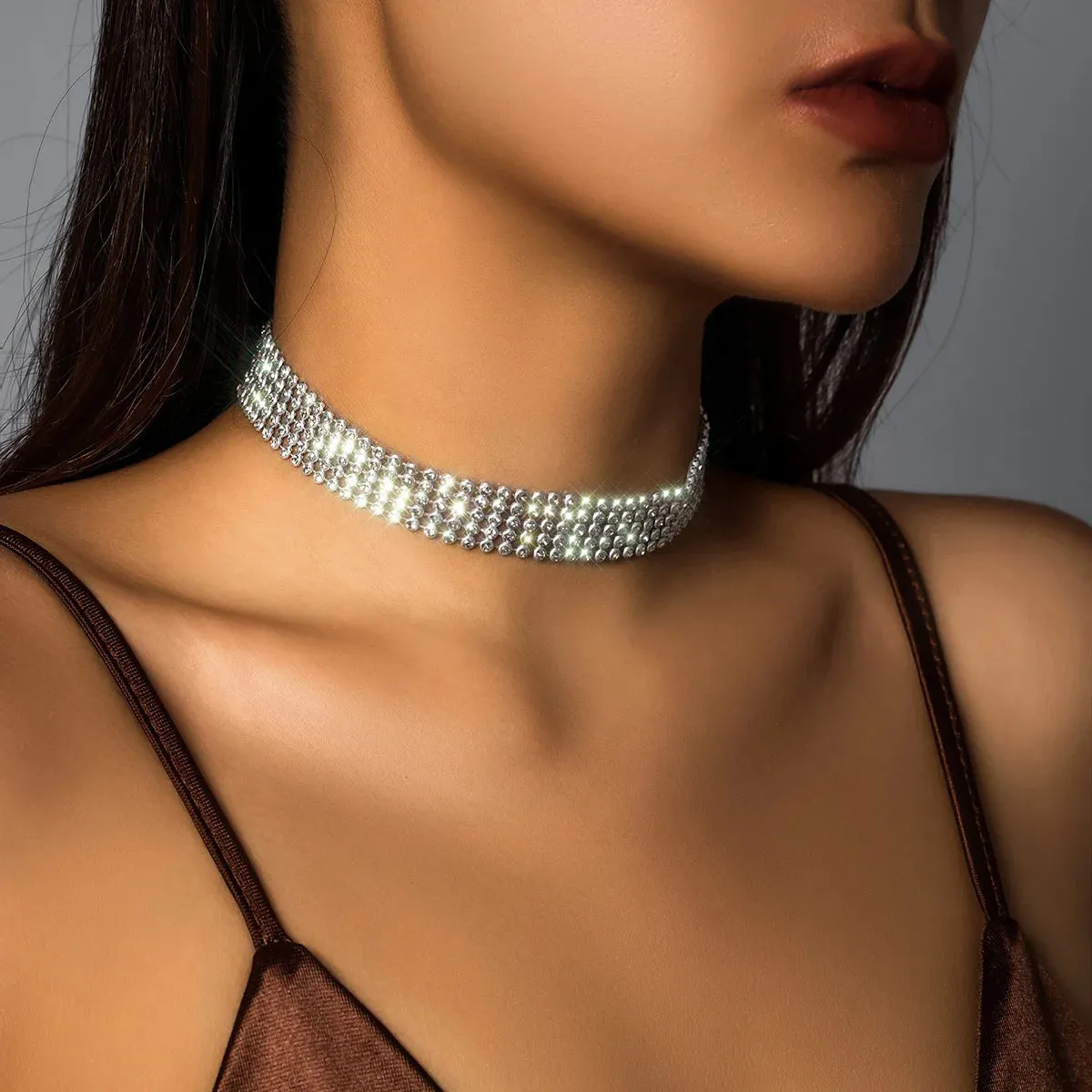 Full Rhinestone Choker Necklaces