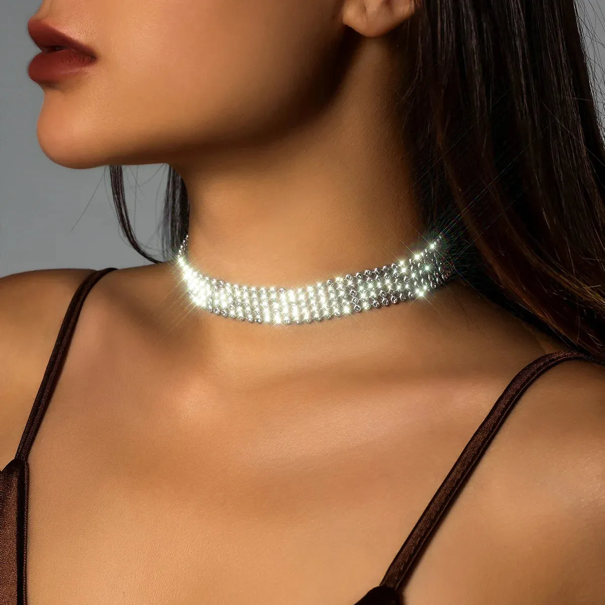 Full Rhinestone Choker Necklaces