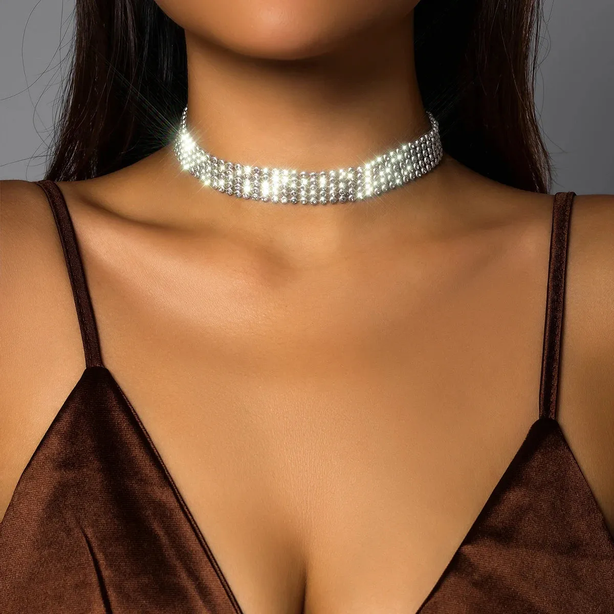 Full Rhinestone Choker Necklaces