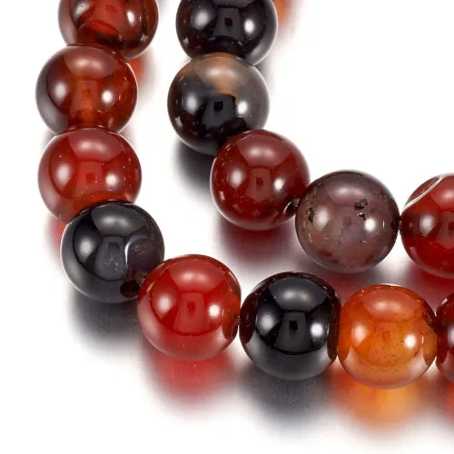 Gemstone Beads, Agate, Natural, Round, (Dyed), Dark Red, 8mm