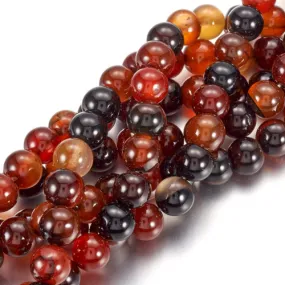 Gemstone Beads, Agate, Natural, Round, (Dyed), Dark Red, 8mm