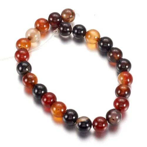 Gemstone Beads, Agate, Natural, Round, (Dyed), Dark Red, 8mm