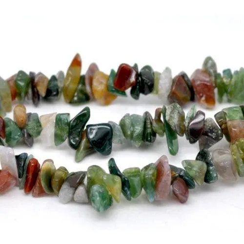 Gemstone Beads, Indian Agate, Natural, Free Form, Chip Strand, 5-8mm