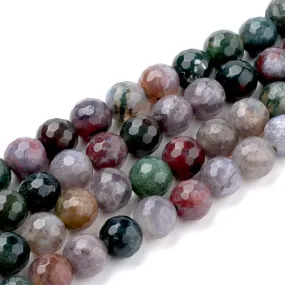 Gemstone Beads, Indian Agate, Natural, Round, Faceted, 4-4.5mm