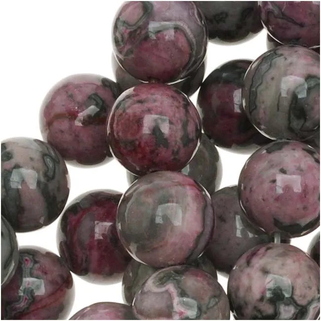 Gemstone Beads, Laguna Lace Agate, D, Round 8mm, Red Pink (15.5 Inch Strand)