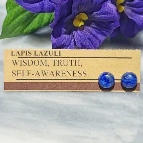 Gemstone Stud Earrings | Lapis Lazuli Gemstone